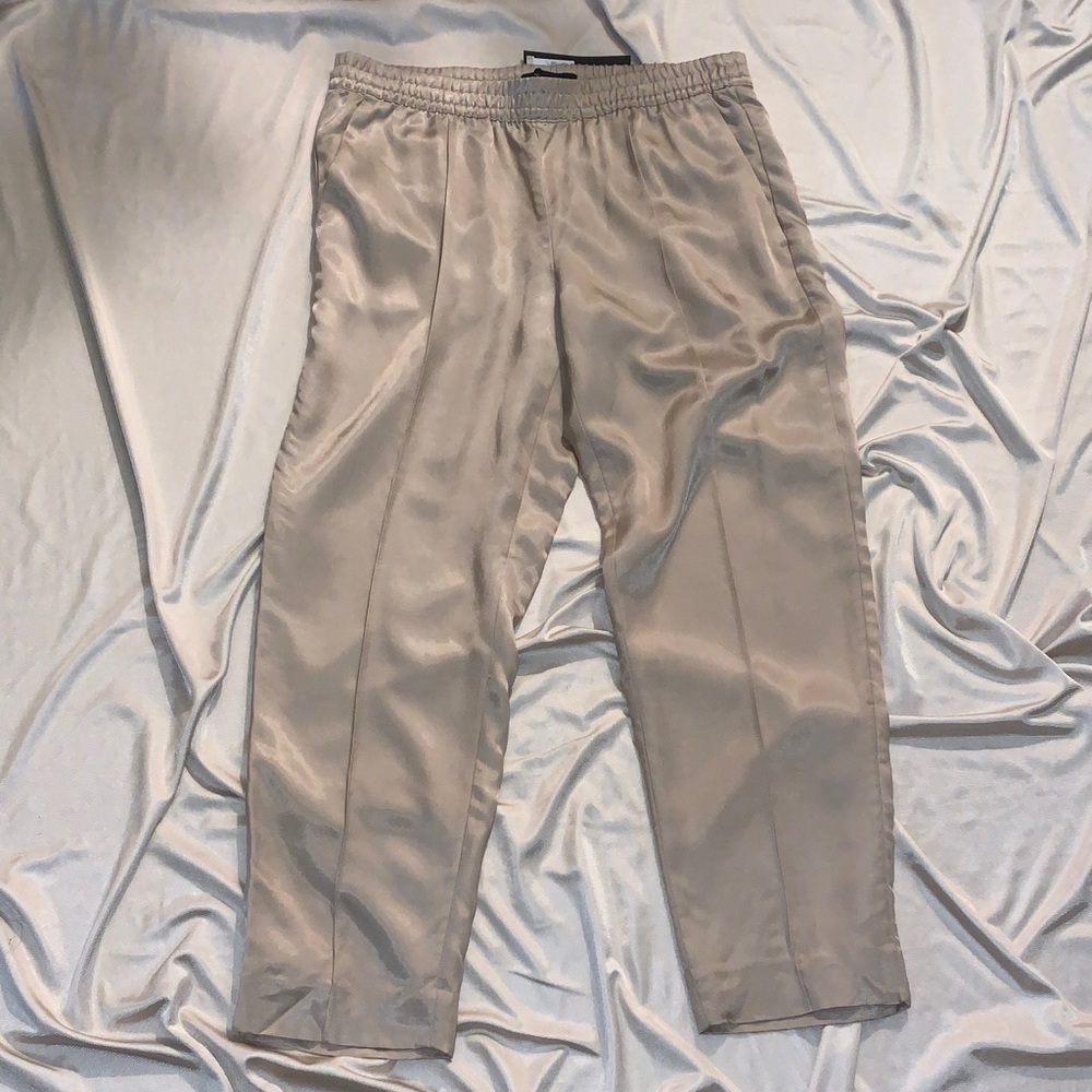 Size S Banana Republic Silky Tan CroppedTrousers | Cupro-blend Slim Leg Pant